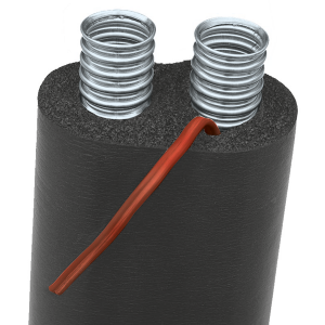 Двухпроводная гофрированная труба из нержавеющей стали Meibes Inoflex в каучуковой теплоизоляции