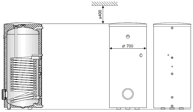 Схема водонагревателя Buderus Logalux SH 290/370/450 RW